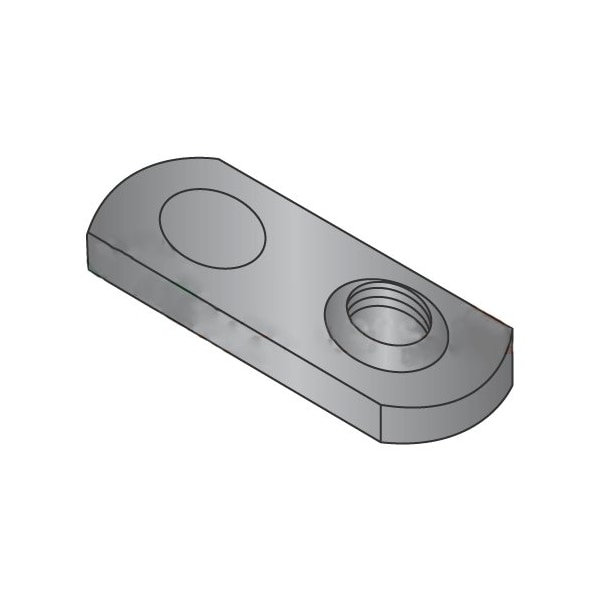 Newport Fasteners Tab Weld Nut, #10-24, Steel, 0.453 in Wd, 0.64 in Lg, 0.098 in Ht, 1000 PK 116592 - main
